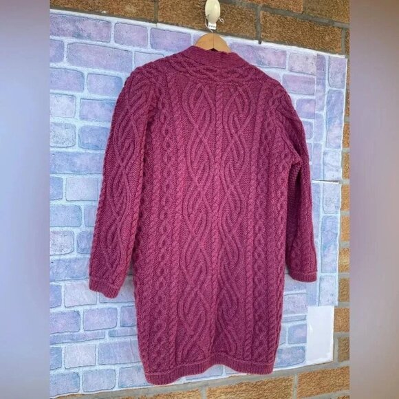 Aran Craft Merino Wool Open Front Sweater Cardigan small - Picture 6 of 6